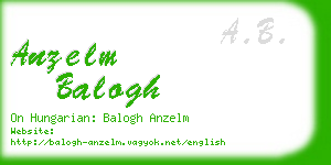 anzelm balogh business card